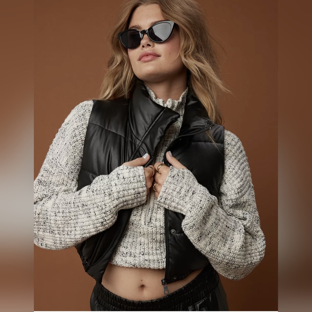 NWT OFFLINE By Aerie Real Luxe Faux Leather Vest, XL